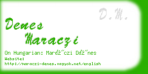 denes maraczi business card